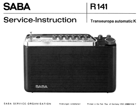 Transeuropa automatic K; SABA; Villingen (ID = 1801218) Radio
