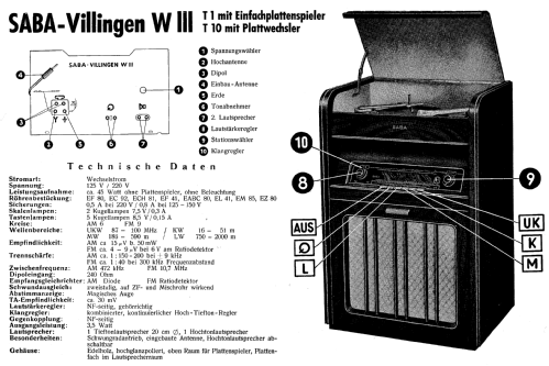 Truhe Villingen W IIIT/10; SABA; Villingen (ID = 9965) Radio