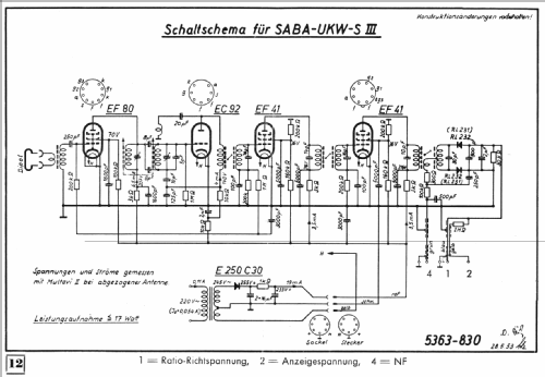 UKW Einbausuper UKW-S III ; SABA; Villingen (ID = 64229) Adattatore