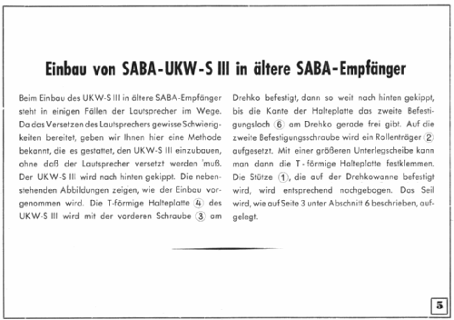 UKW Einbausuper UKW-S III ; SABA; Villingen (ID = 64234) Adaptor