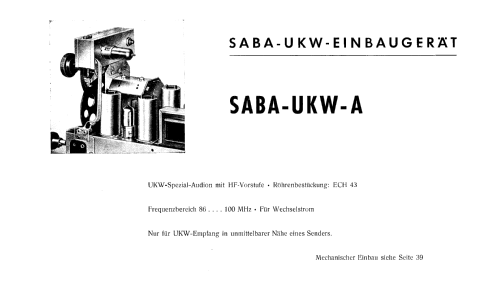 UKW-Einsatz UKW-A; SABA; Villingen (ID = 97041) Converter