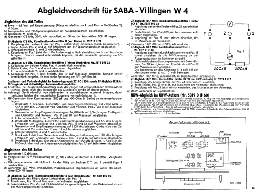 Villingen W4; SABA; Villingen (ID = 9959) Radio