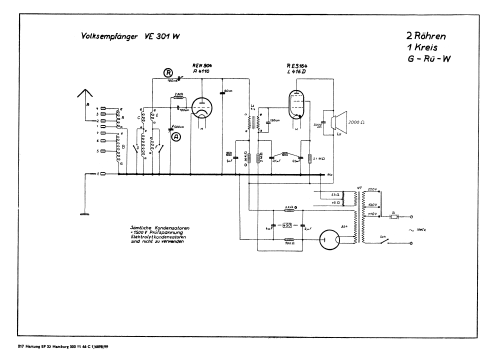 Volksempfänger VE301W; SABA; Villingen (ID = 3059941) Radio