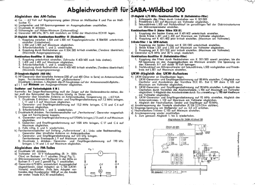 Wildbad 100; SABA; Villingen (ID = 31048) Radio