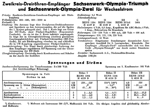 Olympia Zwei 2; Sachsenwerk bis 1945 (ID = 50158) Radio