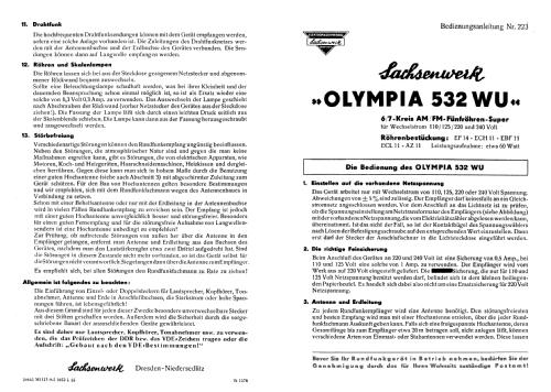 Olympia 532WU; Sachsenwerk (ID = 310791) Radio
