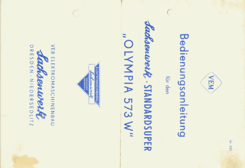 Olympia 573W; Sachsenwerk (ID = 1103829) Radio