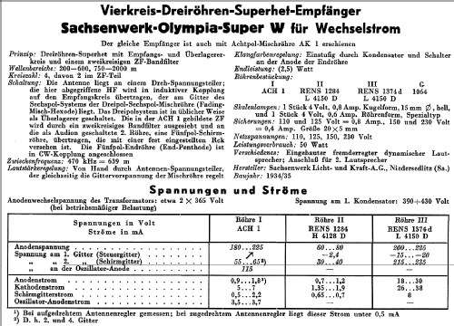 Olympia-Super W; Sachsenwerk bis 1945 (ID = 50161) Radio