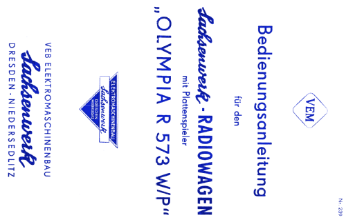 Radiowagen Olympia R573W/P; Sachsenwerk (ID = 2029918) Radio