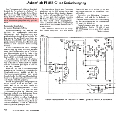 Rubens FE855-C1 ; Sachsenwerk Radeberg (ID = 1592631) Télévision