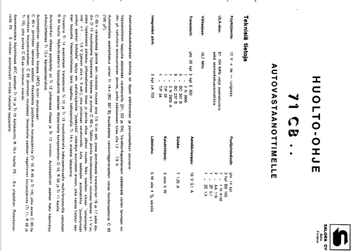 Automatic 71CB; Salora; Salo (ID = 823223) Car Radio