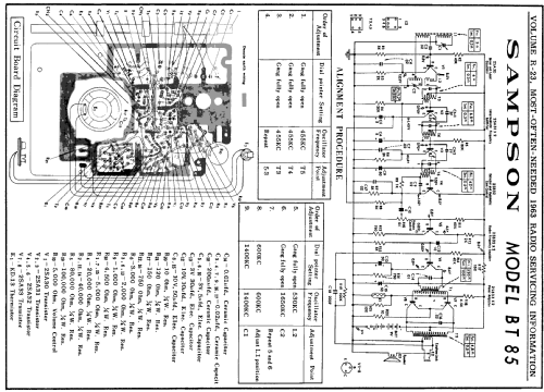Eight Transistor BT-85; Sampson, The, Co.; (ID = 175457) Radio