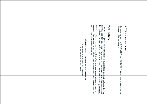 Signal Tracer/Injector 6100; Sansei Electronics (ID = 613192) Equipment
