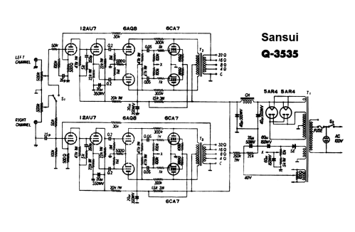 Power Amplifier Q-3535; Sansui Electric Co., (ID = 1020836) Ampl/Mixer