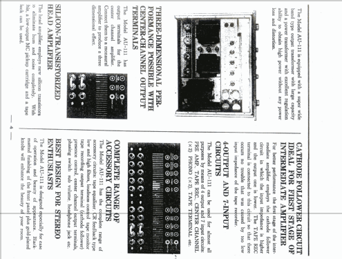 Stereophonic Amplifier AU-111; Sansui Electric Co., (ID = 2644007) Verst/Mix
