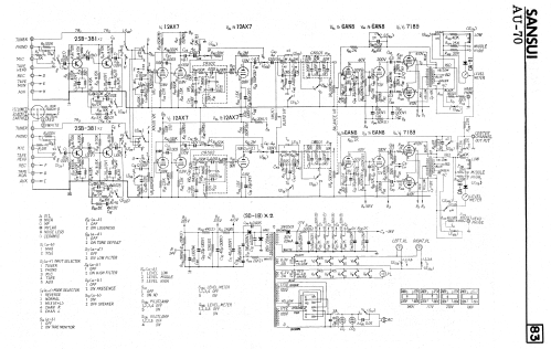 Stereophonic Amplifier AU-70; Sansui Electric Co., (ID = 2579405) Ampl/Mixer