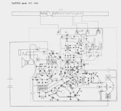 6 Transistor 6C-344 ; Sanyo Electric Co. (ID = 2947988) Radio