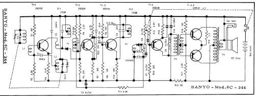 6 Transistor 6C-344 ; Sanyo Electric Co. (ID = 917621) Radio