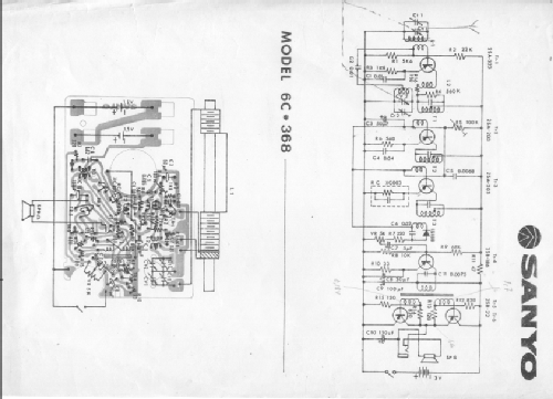 6 Transistor Super Het 6C-368; Sanyo Electric Co. (ID = 2689820) Radio