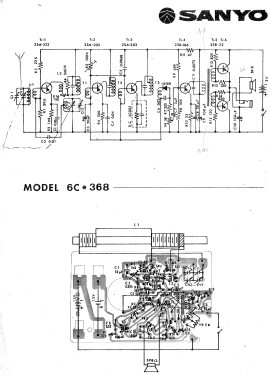 6 Transistor Super Het 6C-368; Sanyo Electric Co. (ID = 2748369) Radio