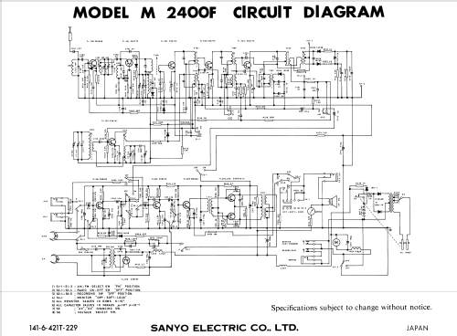 AM/FM Radio Recorder M-2400F; Sanyo Electric Co. (ID = 1869047) Radio