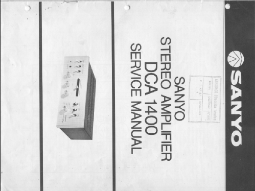 Stereo Amplifier DCA1400; Sanyo Electric Co. (ID = 2689544) Ampl/Mixer