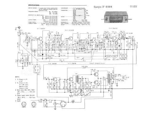 F-8504; Sanyo Electric Co. (ID = 2744980) Car Radio