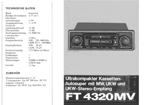 FT-4320MV; Sanyo Electric Co. (ID = 967752) Car Radio