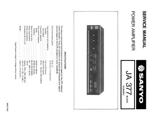 Stereo Integrated Amplifier JA377; Sanyo Electric Co. (ID = 1534764) Ampl/Mixer