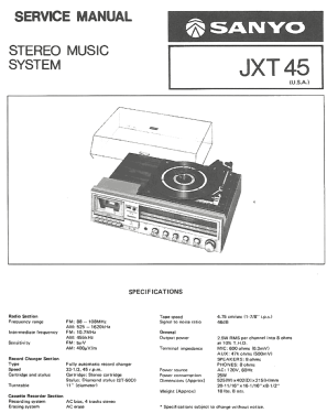 Stereo Music System JXT-45; Sanyo Electric Co. (ID = 2845043) Radio
