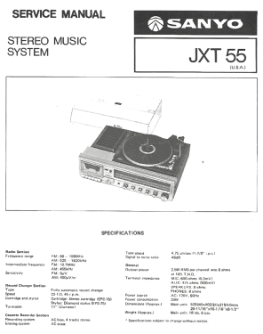 Stereo Music System JXT-55; Sanyo Electric Co. (ID = 2844023) Radio
