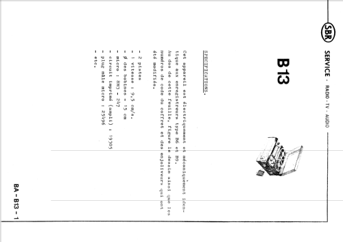 B13; SBR Société Belge (ID = 1463251) Sonido-V