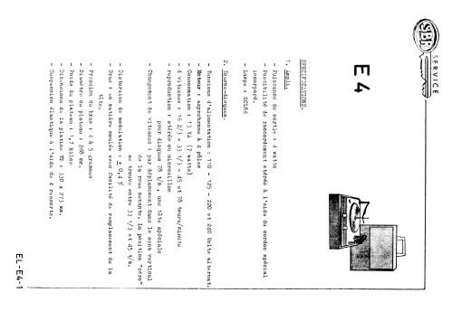 Elektrofoon / Electrophone E4; SBR Société Belge (ID = 2114990) Sonido-V