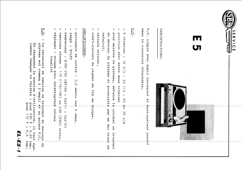 Elektrofoon / Electrophone E5; SBR Société Belge (ID = 2114994) R-Player
