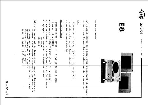 Elektrofoon / Electrophone E8; SBR Société Belge (ID = 2115221) Ton-Bild