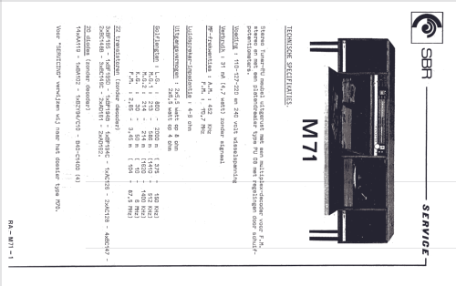 M71; SBR Société Belge (ID = 1463299) Radio