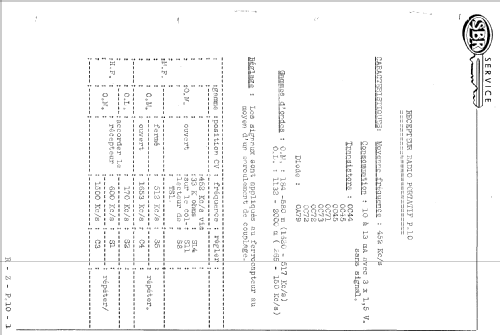 P10; SBR Société Belge (ID = 1085583) Radio