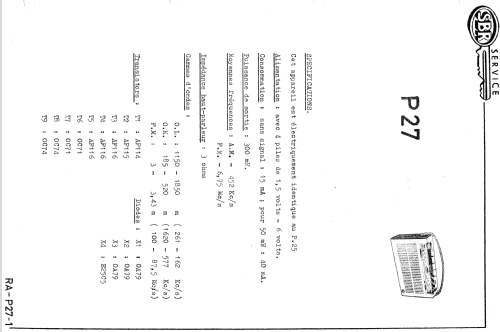 P27; SBR Société Belge (ID = 1099911) Radio