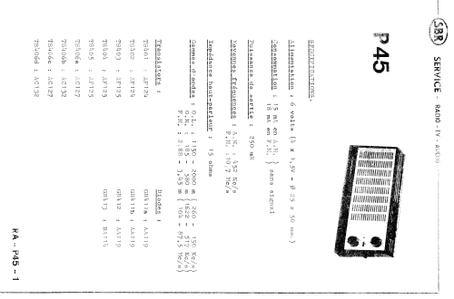 P45; SBR Société Belge (ID = 1187000) Radio