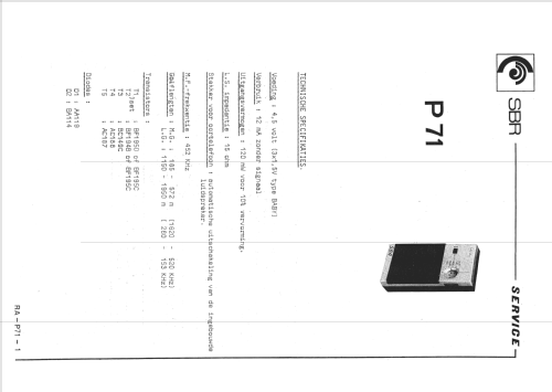 P71; SBR Société Belge (ID = 1470319) Radio