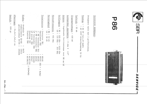 P86; SBR Société Belge (ID = 1472196) Radio