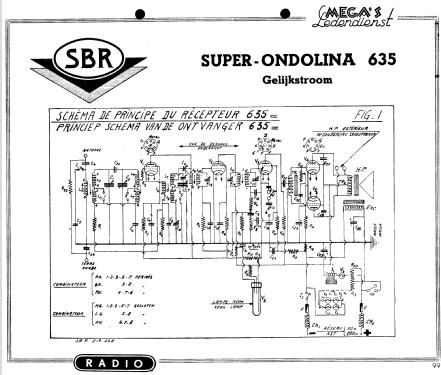 Super Ondolina 635C2; SBR Société Belge (ID = 1678082) Radio