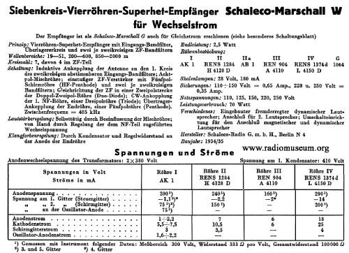 Marschall W/SM; Schaleco - Schackow, (ID = 38052) Radio