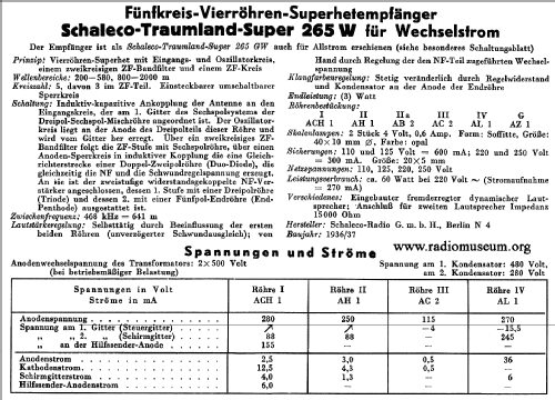 Traumland 265W Super; Schaleco - Schackow, (ID = 38042) Radio