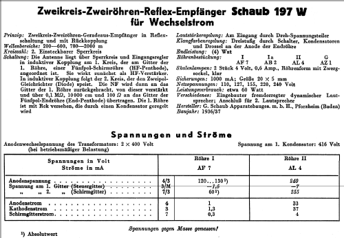 197W; Schaub und Schaub- (ID = 49244) Radio