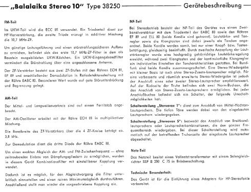 Balalaika Stereo 10 38250; Schaub und Schaub- (ID = 1484754) Radio