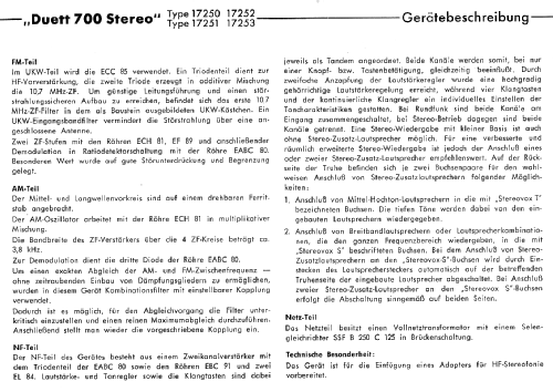 Duett 700 Stereo; Schaub und Schaub- (ID = 177162) Radio