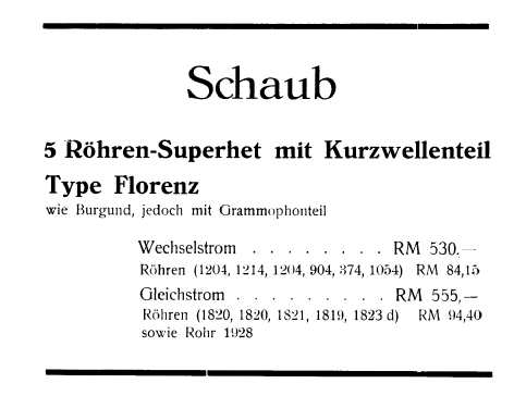 Florenz G; Schaub und Schaub- (ID = 2368475) Radio