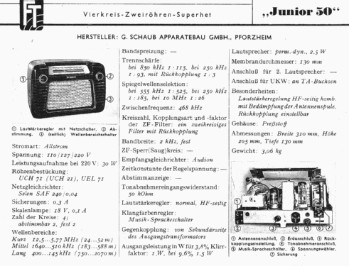 Junior 50; Schaub und Schaub- (ID = 1239345) Radio