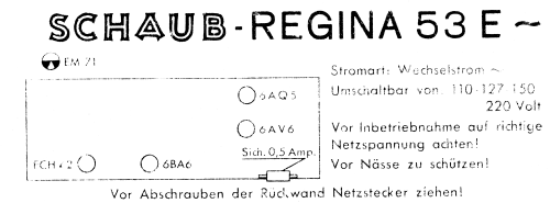 Regina 53 E; Schaub und Schaub- (ID = 2475373) Radio